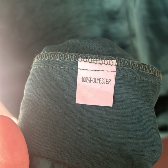 Oh Polly Emerald Green Asymetrical Satin Side Slit Midi Dress - Picture 9 of 11